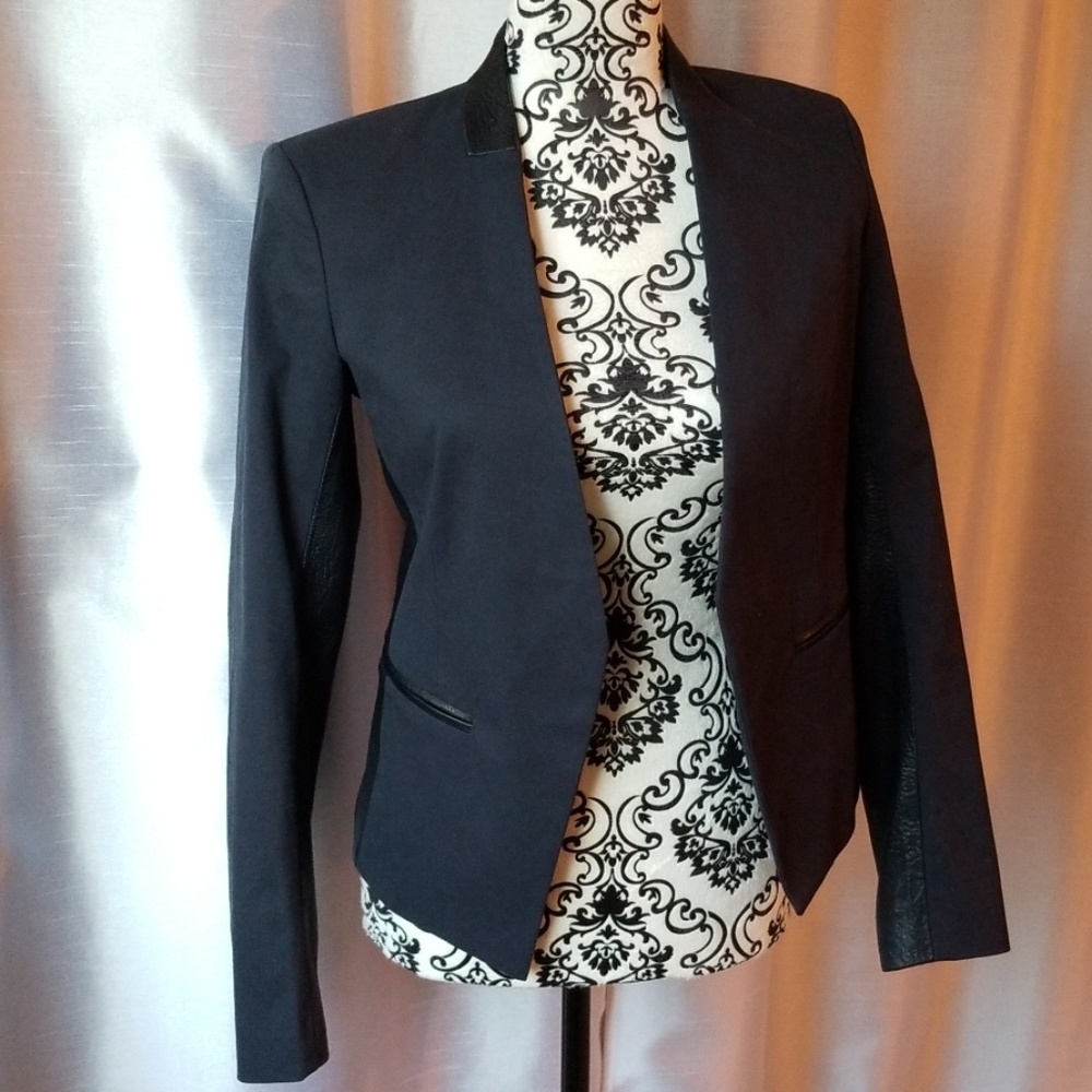 Theory Lambskin Tuxedo Blazer size 4